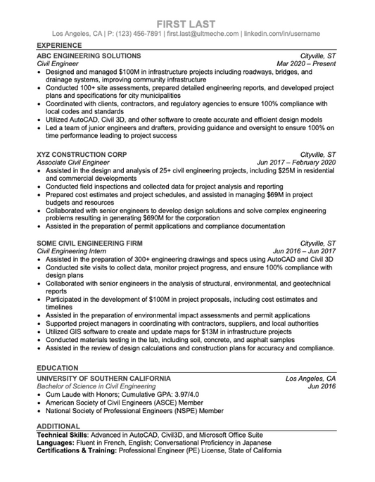 Template - Resume (Civil Engineer)