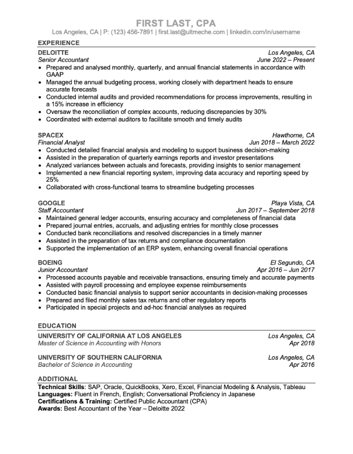 Template - Resume (Accounting)