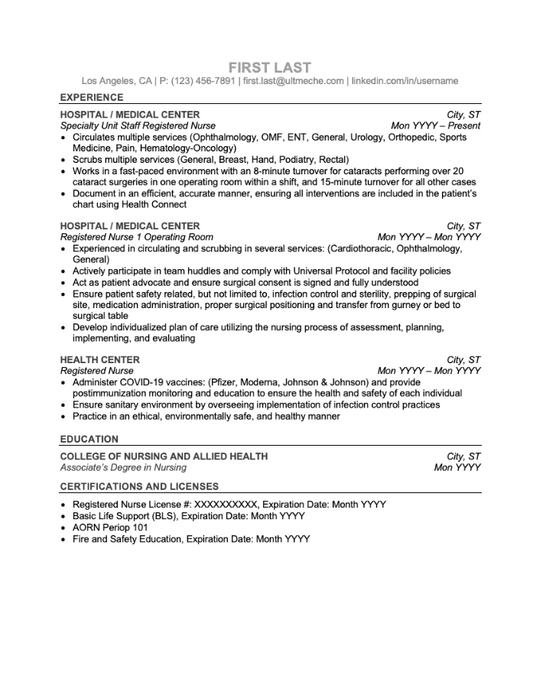 Template - Resume (Nursing)